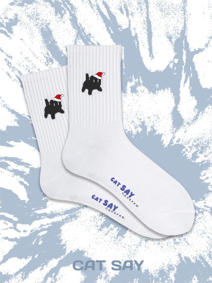 Носки CatsayODOBRYAYOU BASIC "Новогодний испуганный котик"