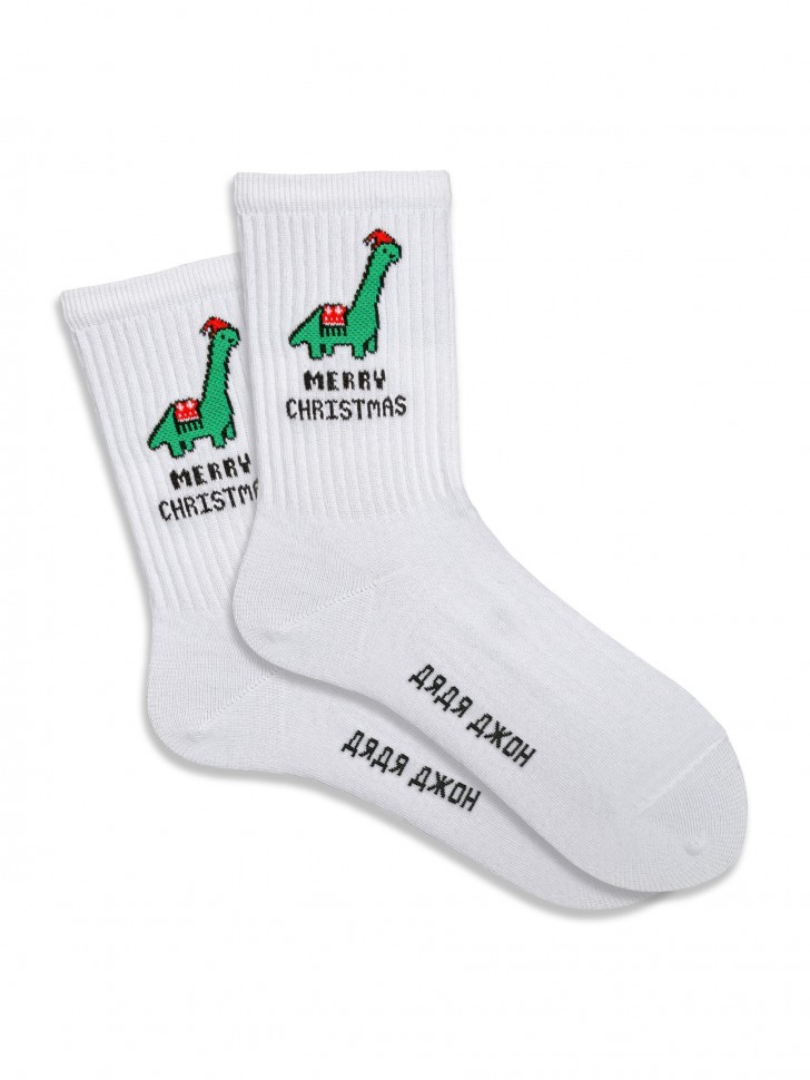 Носки ДЯДЯ ДЖОН Универсальные "НГ: Merry Christmas Dino"