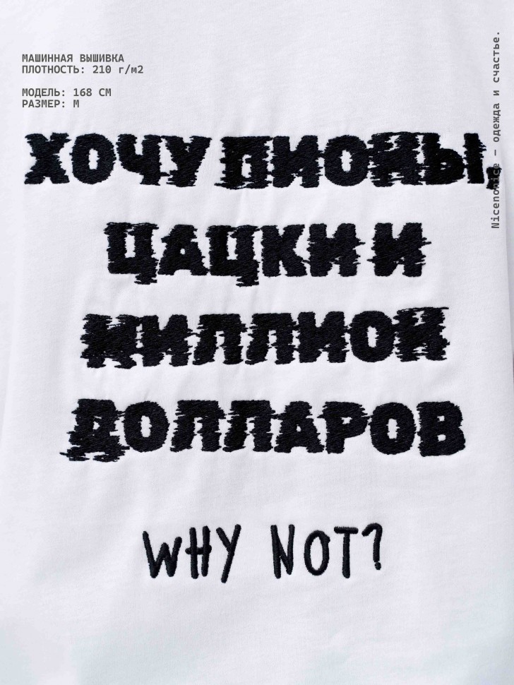 Футболка Nicenonice Classic "Хочу пионы, цацки и миллион долларов"